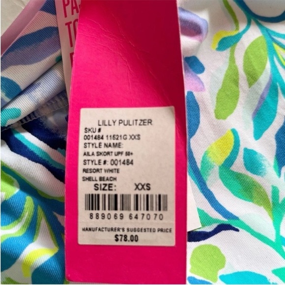 NWT Lilly Pulitzer Aila UPF 50+ Luxletic Skort Shell Beach Print Size XS - Picture 10 of 11